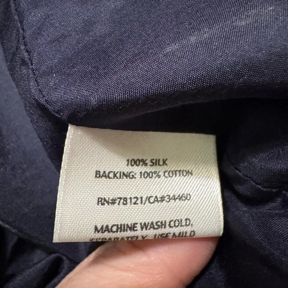 Eileen Fisher Navy Blue Open front Silk Jacket. Size 2X. EUC